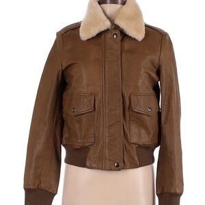 Banana republic flight leather flight moto jacket size Med EUC